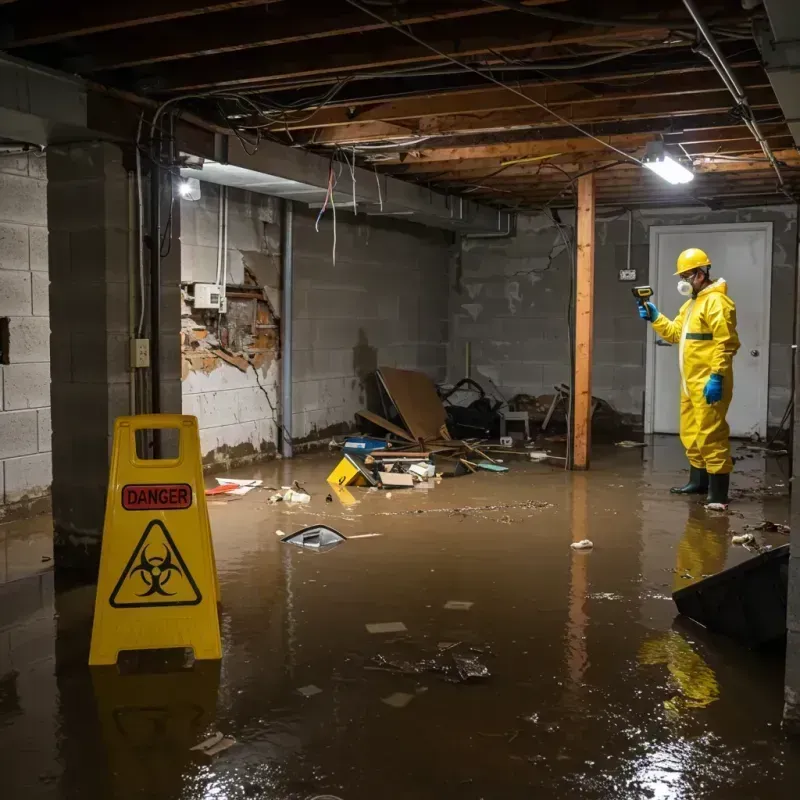 Flooded Basement Electrical Hazard in Reedsport, OR Property